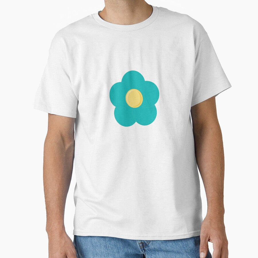 Teal and Yellow Flower Daisy – Turquoise Flower Hippie Boho Art for Mother’s Day Gifts, Birthdays & Kids Classic T-Shirt