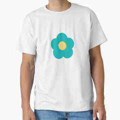 Teal and Yellow Flower Daisy – Turquoise Flower Hippie Boho Art for Mother’s Day Gifts, Birthdays & Kids Classic T-Shirt
