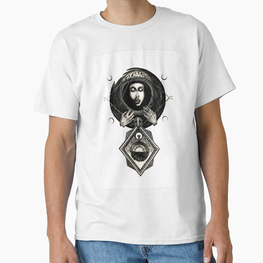 Astronaut Girl Pen Ink Dot Work Classic T Shirt