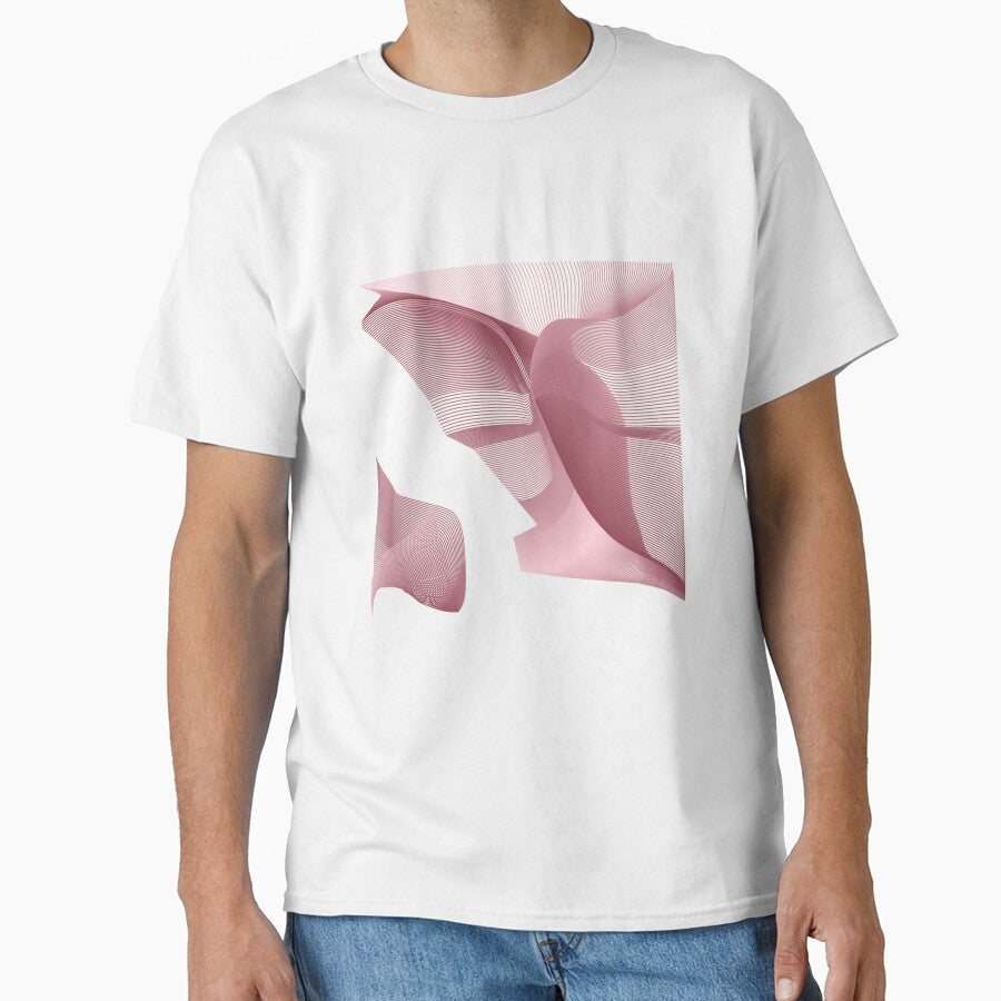 Pink Lines Abstact Minimalism Classic T Shirt