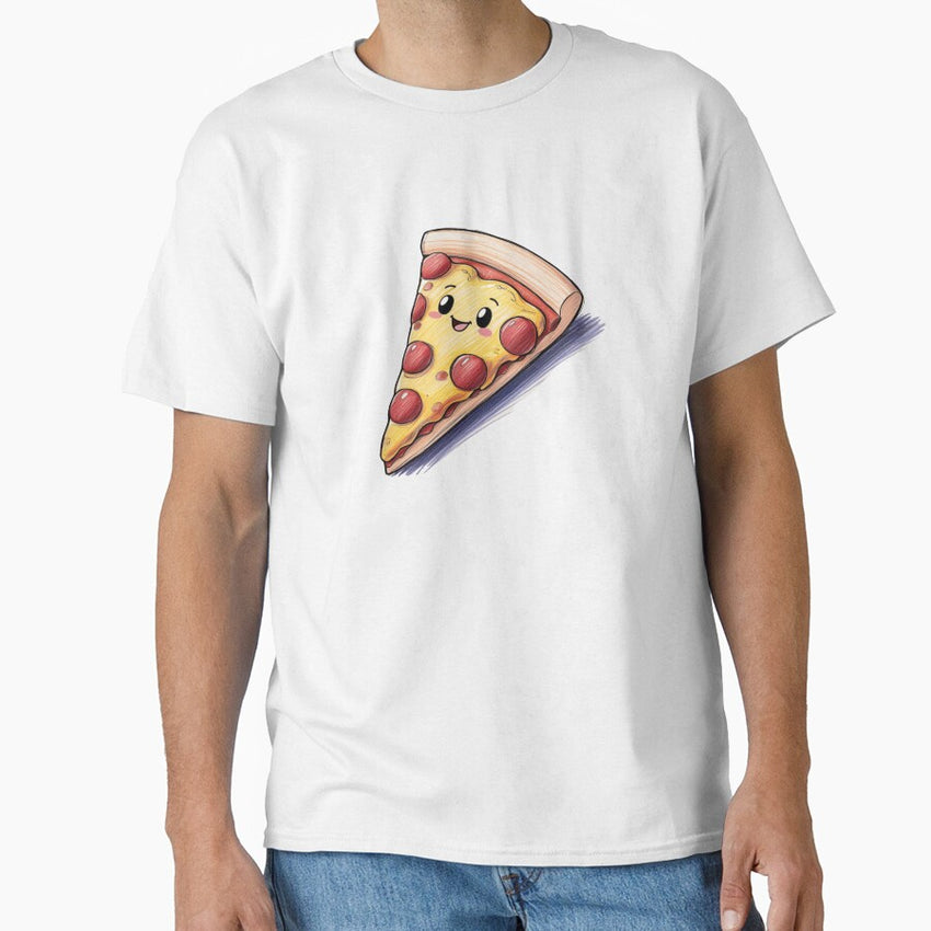 Kawaii Pizza Sketch Classic T-Shirt