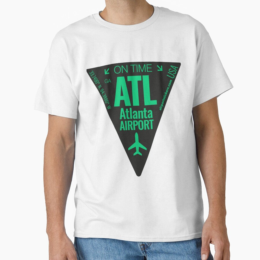 Atl Airport Ga Blackgreen Classic T Shirt
