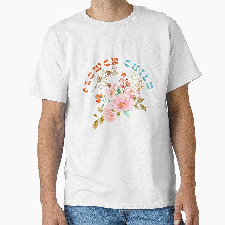 Flower Child – Retro Pink Floral Aesthetic Classic T-Shirt