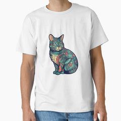 Abstract Cat With Cool Tones Classic T Shirt