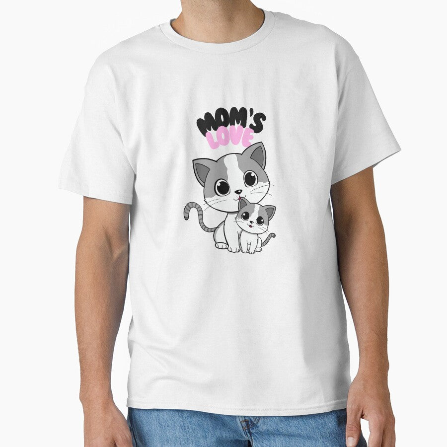 Sweet Whiskers: Mom & Baby Cat Love Classic T-Shirt