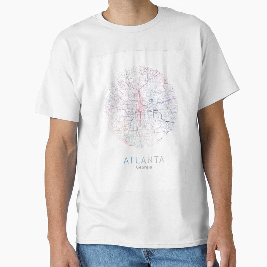 Atlanta Map, USA City, GeorgiaTravel, Traveler Gift Classic T-Shirt