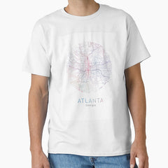 Atlanta Map Usa City Georgiatravel Traveler Gift Classic T Shirt