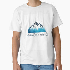 Adventure Awaits The Great Outdoors Inspirational Quote Classic T Shirt