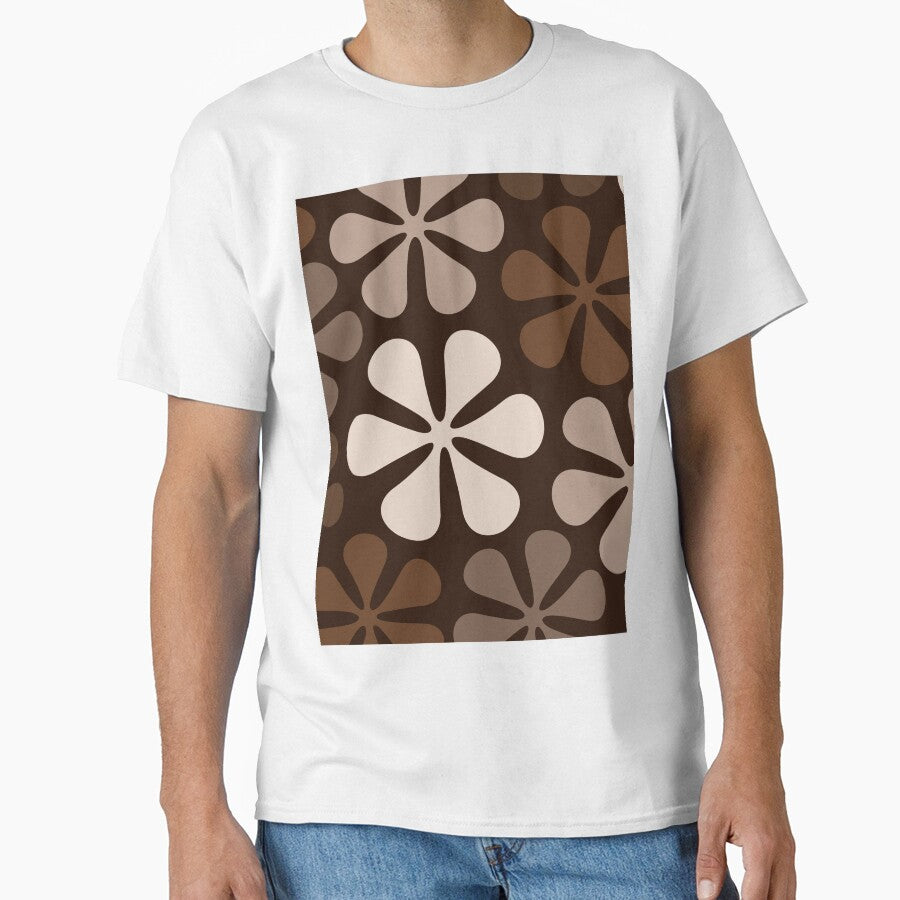 Abstract Flowers Browns & Creams Classic T-Shirt