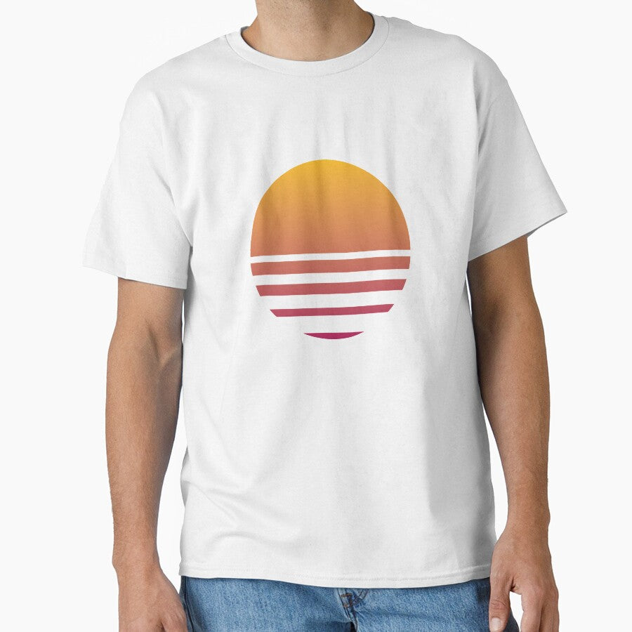 Outrun Retro Sun Clean Classic T Shirt