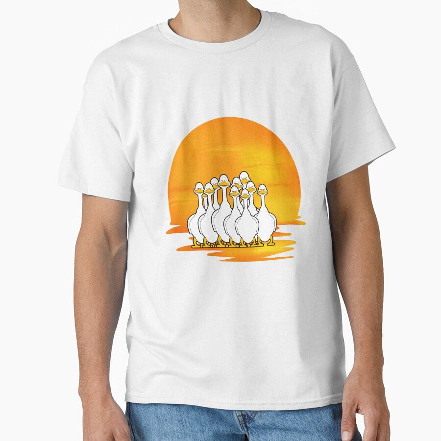 Sunset Stroll Geese On The Water Classic T Shirt