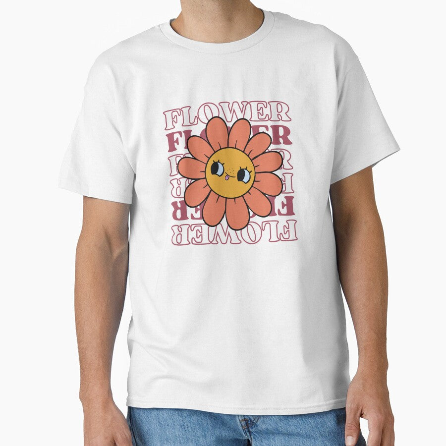 Flower Power Fun: Vintage Disco Vibes & Groovy Doodles Classic T-Shirt