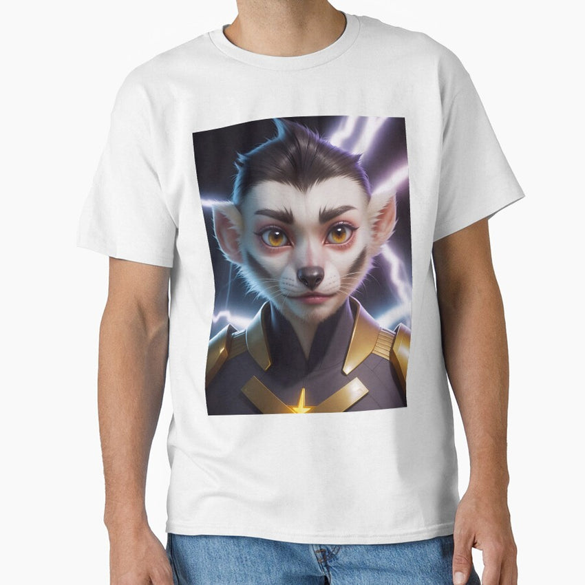 Alien Superhero Animal With Lightning Power Classic T-Shirt