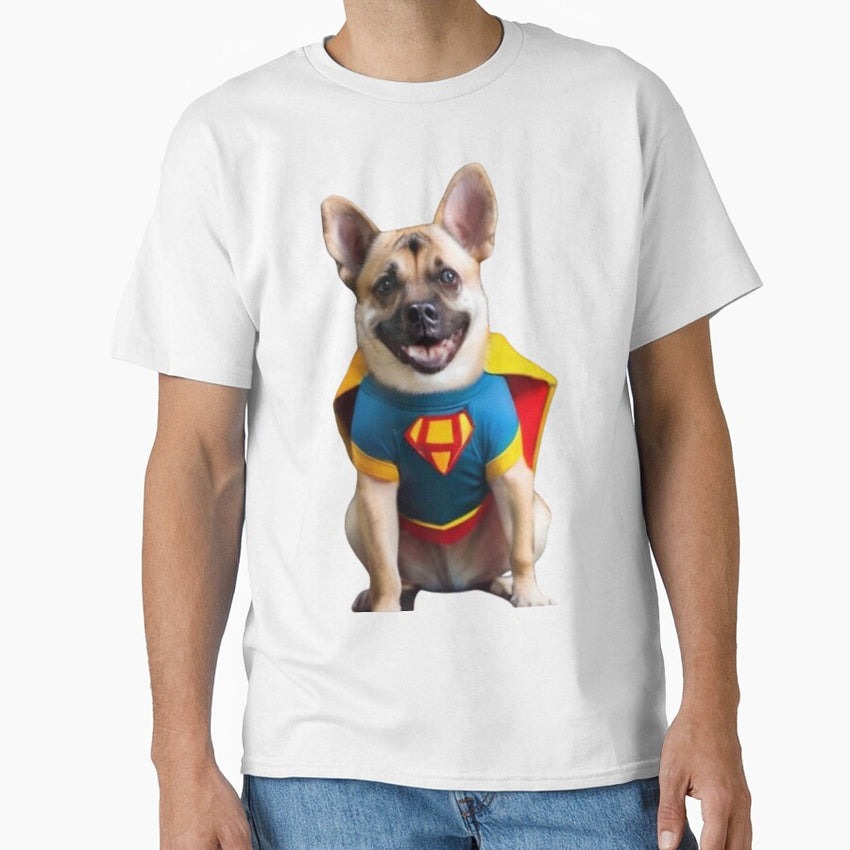 A dog dressed like a superhero Classic T-Shirt