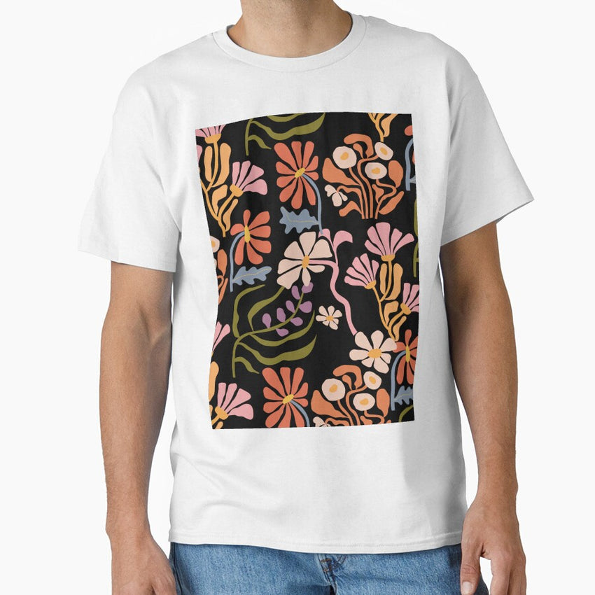 abstract vintage flower Classic T-Shirt