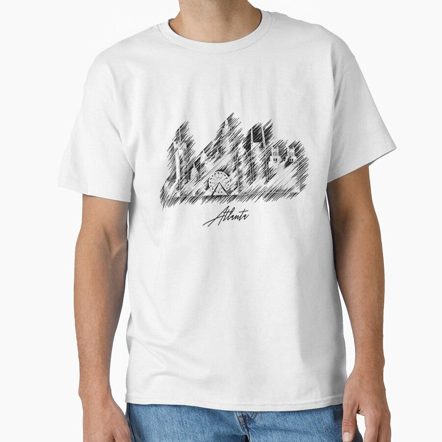 Atlanta graphic scribble skyline Classic T-Shirt