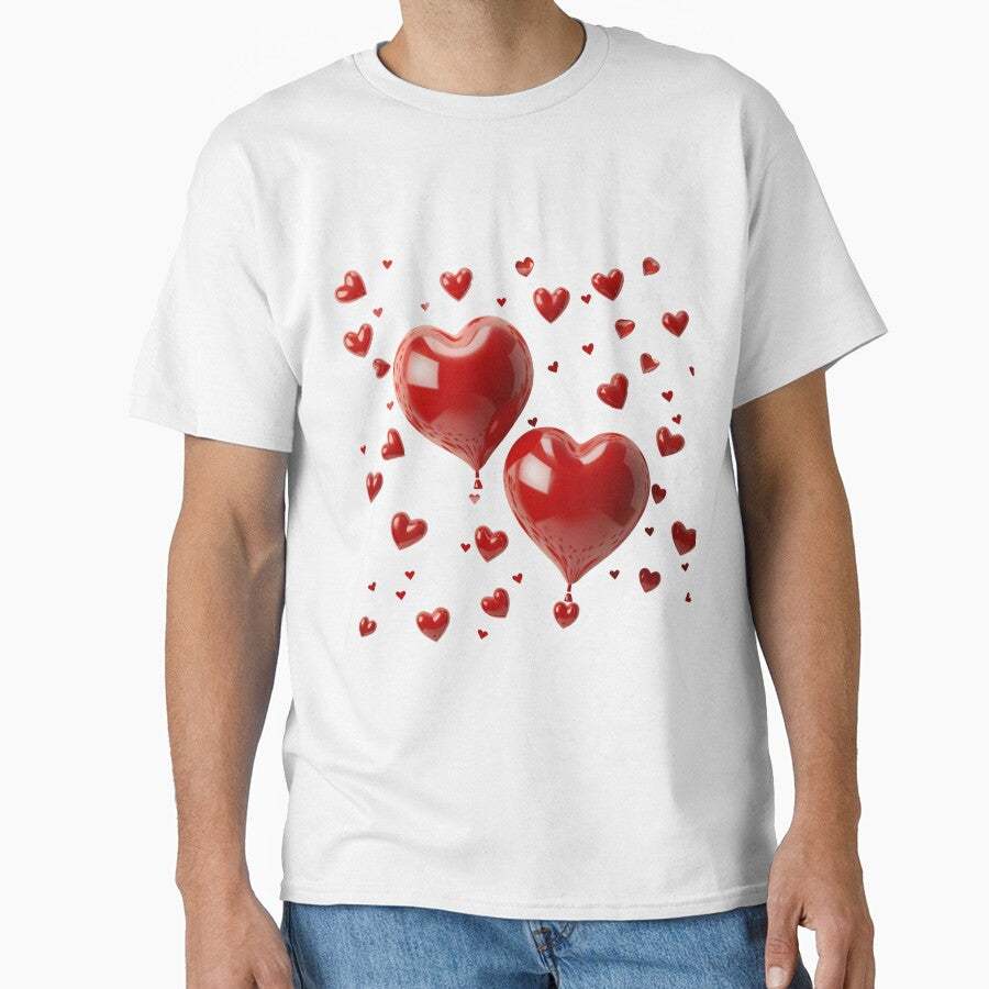 Happy Valentines Day Red Balloons Classic T Shirt
