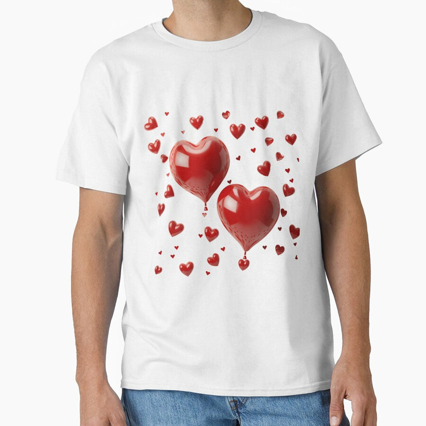 Happy Valentines Day Red Balloons Classic T Shirt