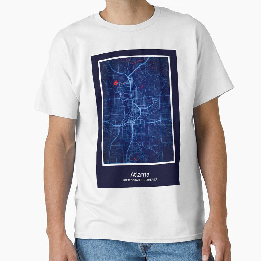 Atlanta City Map Print, Atlanta City Map Poster, Atlanta City Map Wall Art, Atlanta City City Map, Map of Atlanta City, Atlanta City Map Art Classic T-Shirt