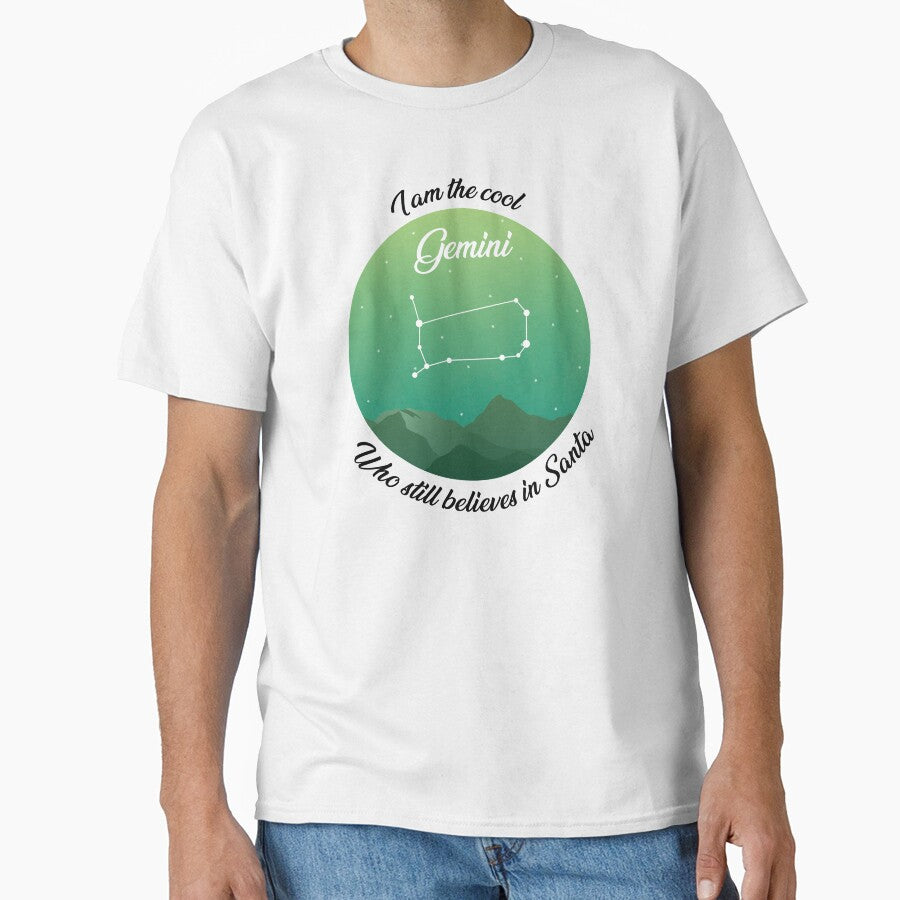 Gemini Zodiac Sign believer in Santa for Christmas Classic T-Shirt