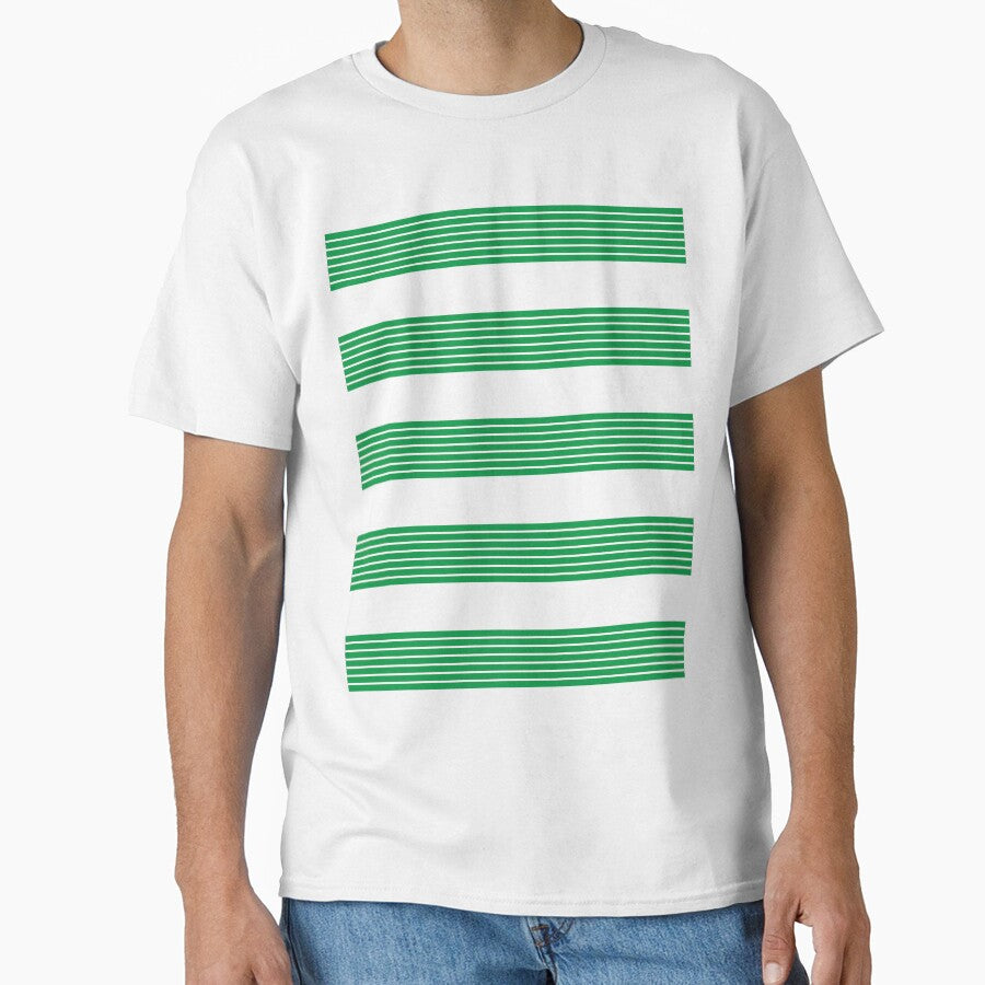 Celtic Retro Green And White Hoops Home 2013 Classic T Shirt