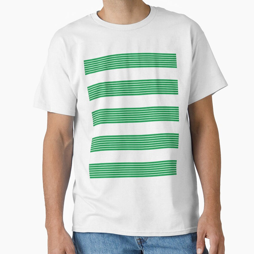 Celtic Retro Green And White Hoops Home 2013 Classic T Shirt