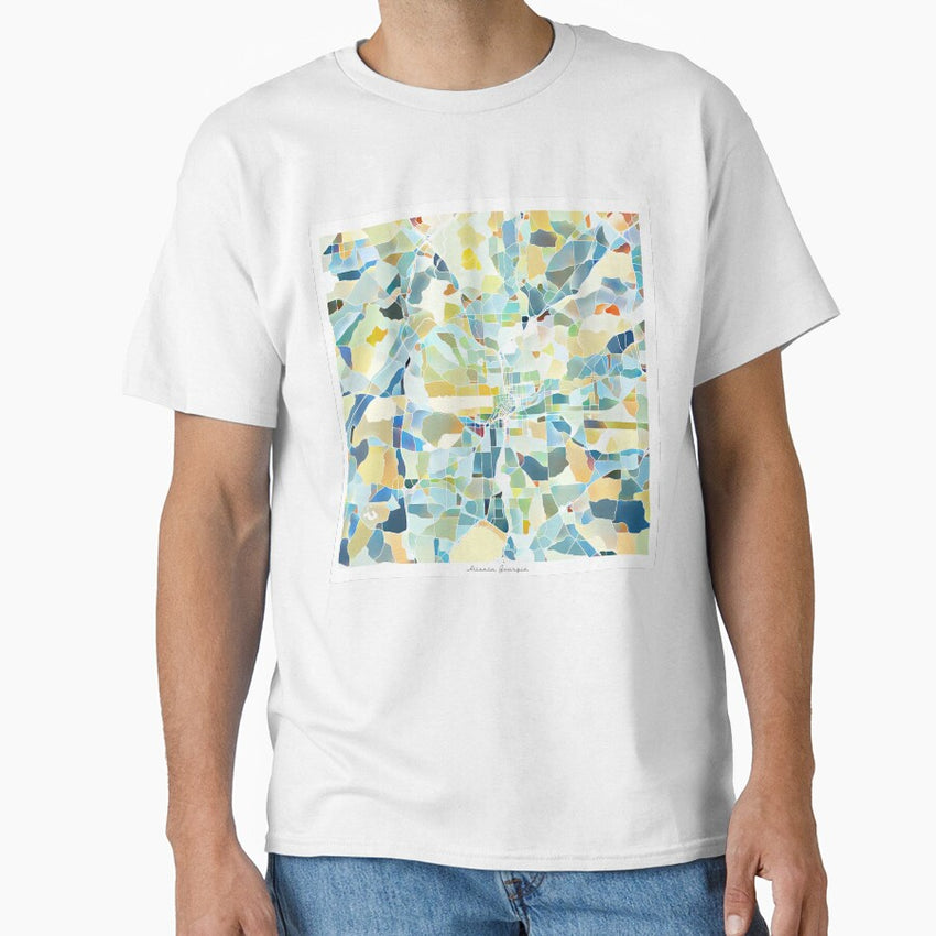 Atlanta Georgia City Map - Pastel Color Scheme Classic T-Shirt