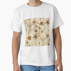 Retro beige flowers Classic T-Shirt
