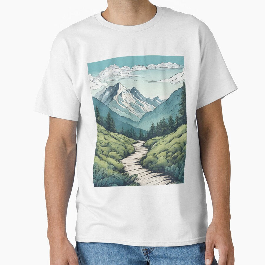 Adventure Awaits Mountain Landscape Classic T Shirt
