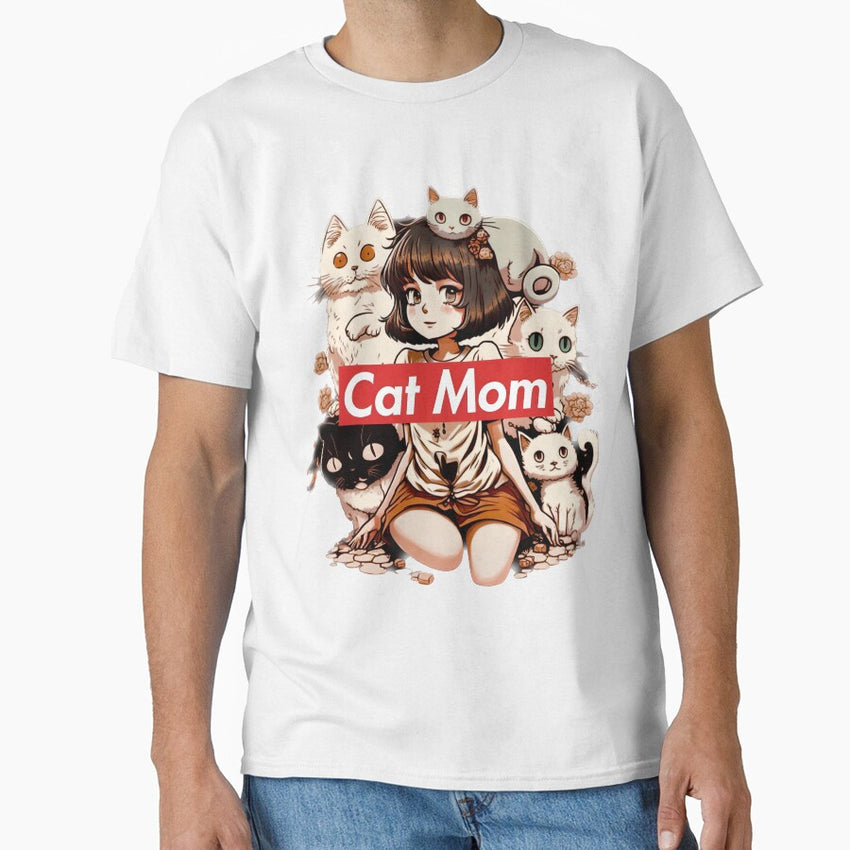 Cat Mom Anime Logo Classic T-Shirt