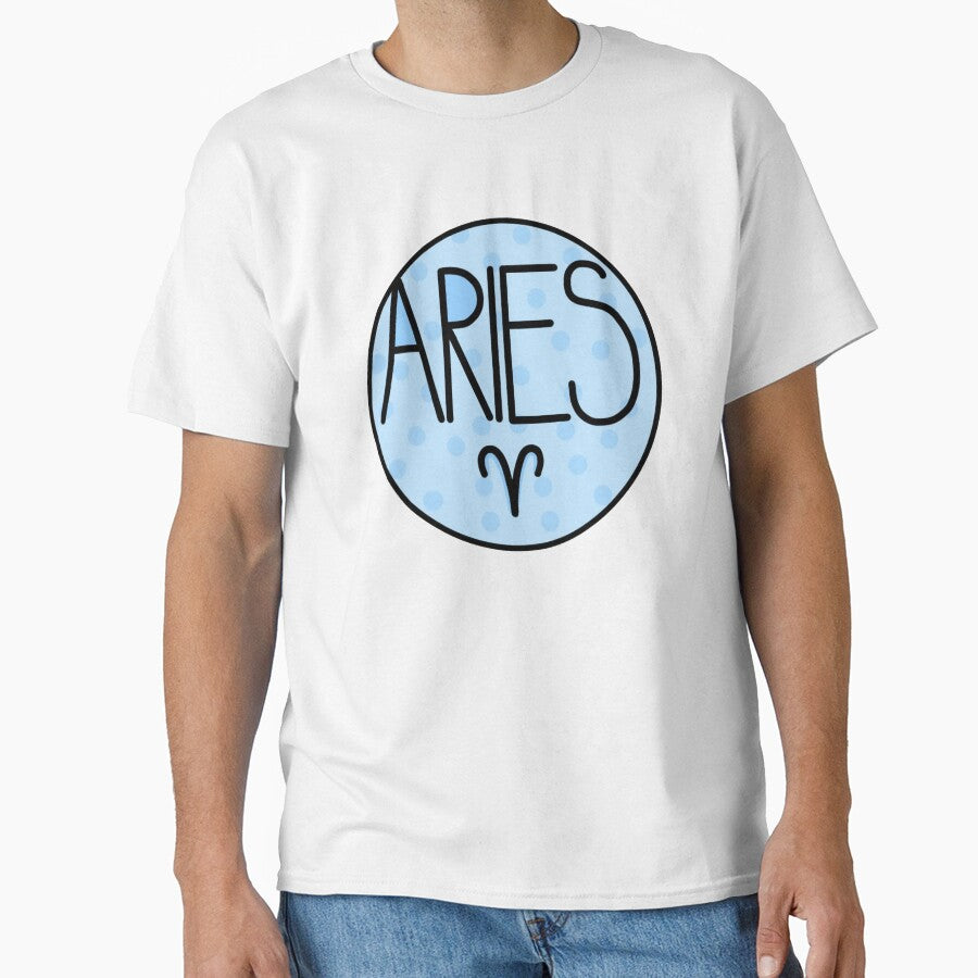 Aries Zodiac Sign Sign Of Zodiac Pastel Blue Classic T Shirt
