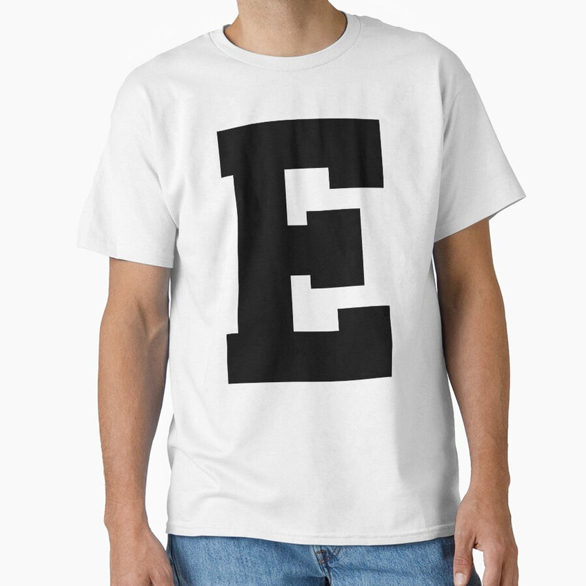 Alphabet, Black E, Sports letter E Classic T-Shirt