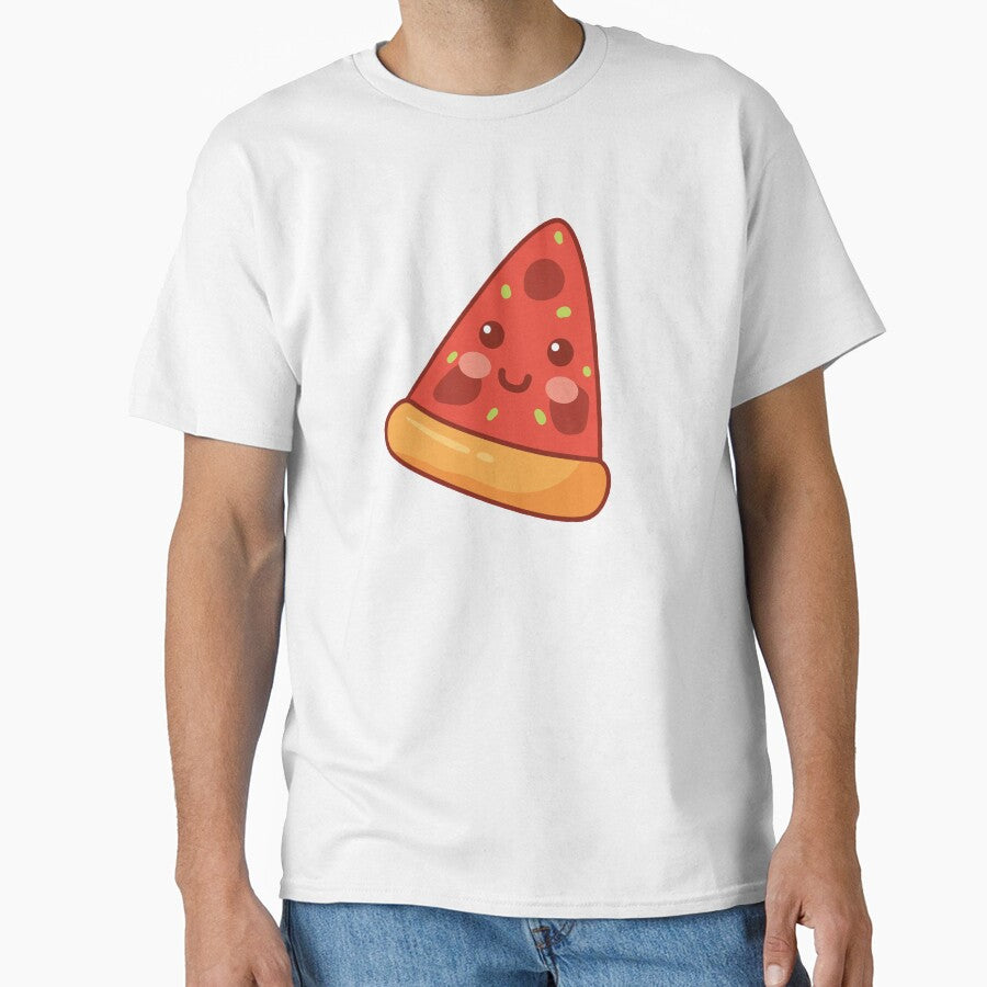 Pepperoni Pizza Cartoon Face Classic T-Shirt