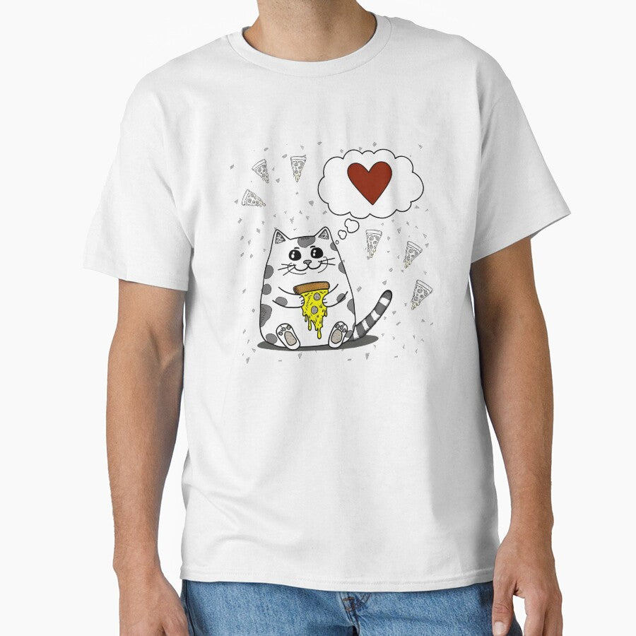 Funny Pizza Cat, Love Cats Classic T-Shirt