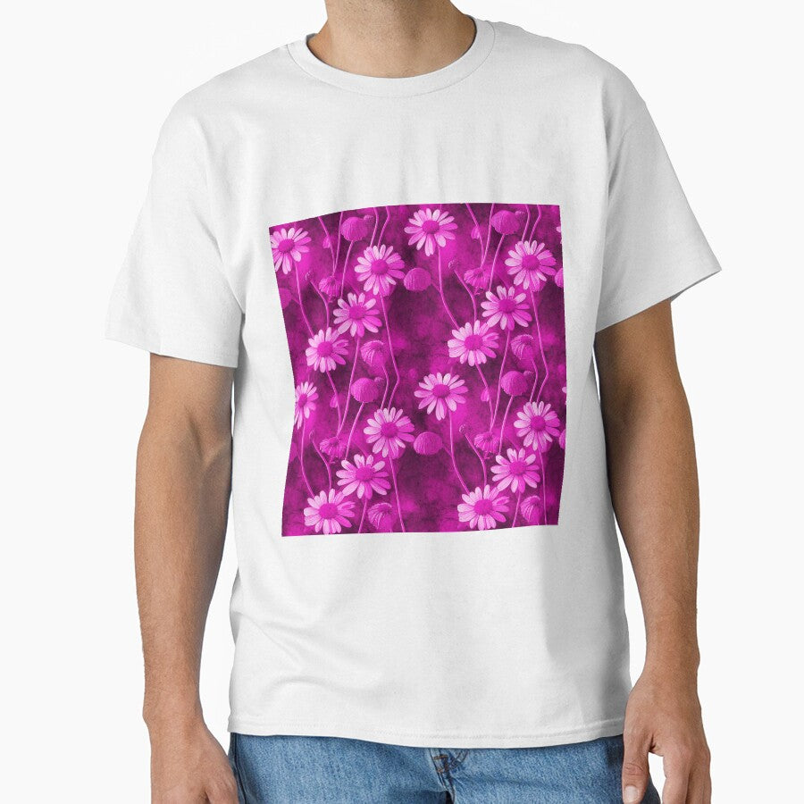 Womens dress with a pattern of delicate leaves Classic T-Shirt