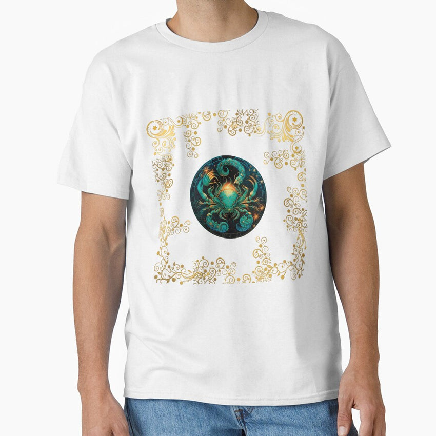 CANCER ZODIAC SIGN ON BLACK AND WITHOUT FONT Classic T-Shirt