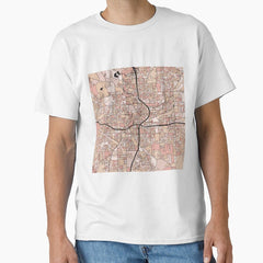 Atlanta Map Pattern in Soft Pink Pastels Classic T-Shirt