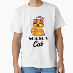 Mama Cat funny animals lover design (Black text) Classic T-Shirt