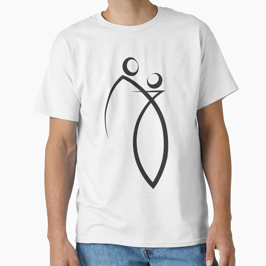 Abstract Couple Line Art Minimal Classic T Shirt