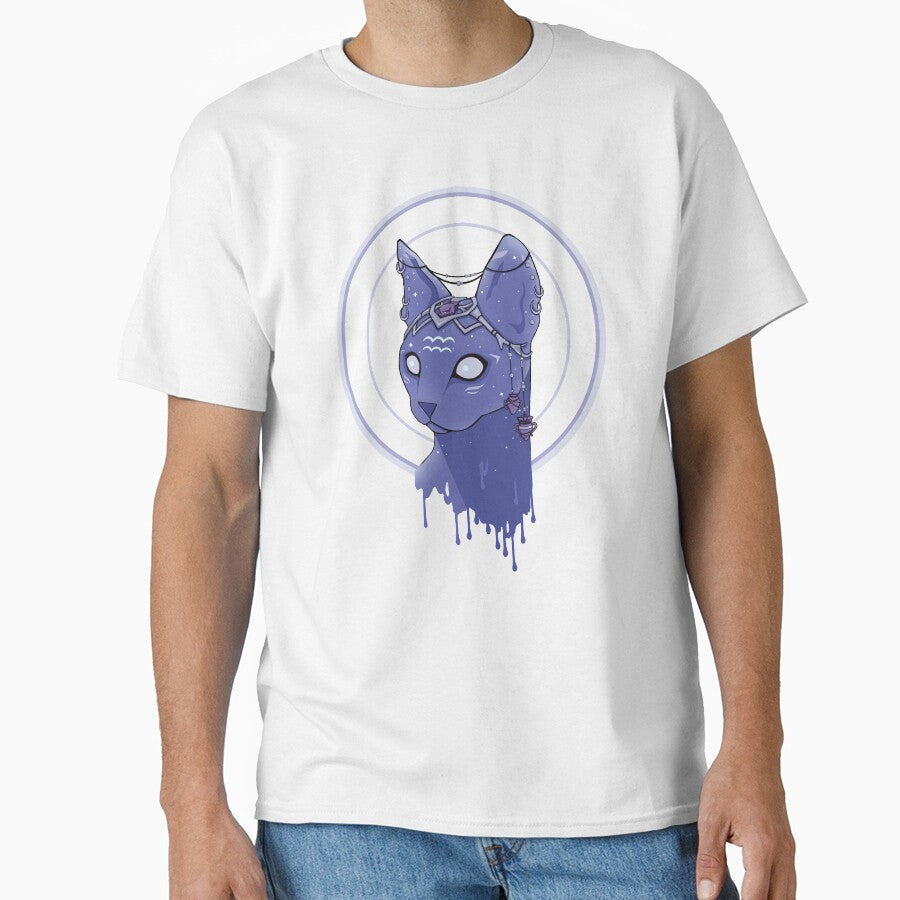 Aquarius Zodiac Space Cat Classic T-Shirt