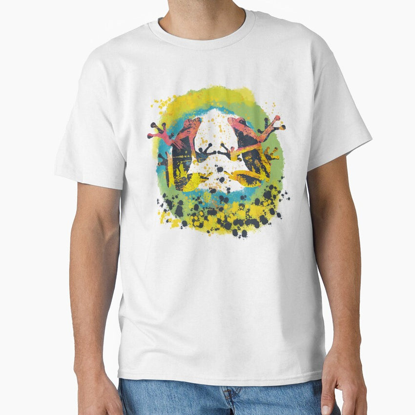 Artistic Painterly Mirror Abstract Frogs Classic T Shirt