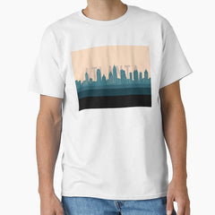 Atlanta Skyline Retro Beige Green Classic T Shirt