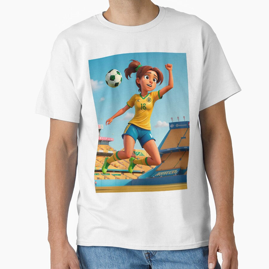 A woman playing soccer. Classic T-Shirt