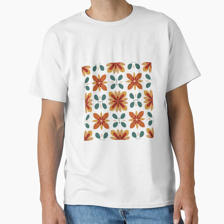 Vintage Floral New Retro Pattern Classic T-Shirt