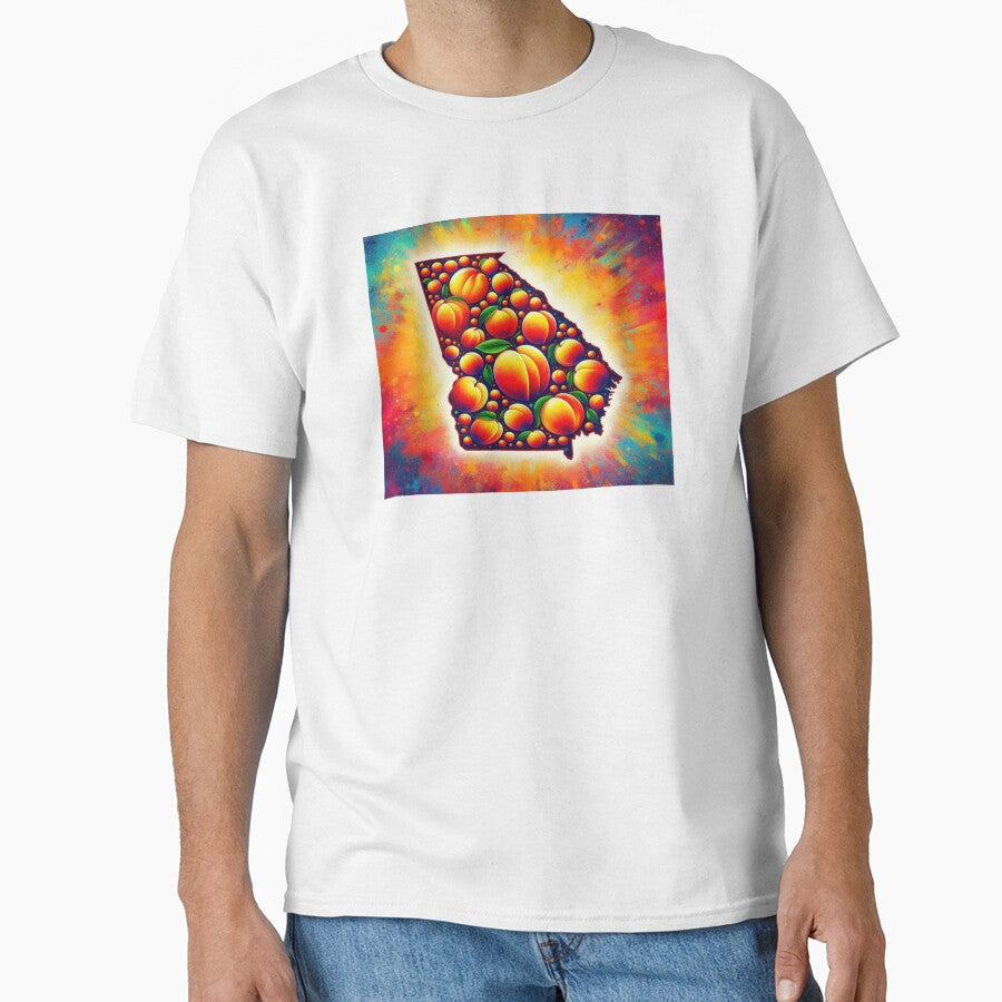 Vibrant Georgia Peach Sticker Classic T-Shirt