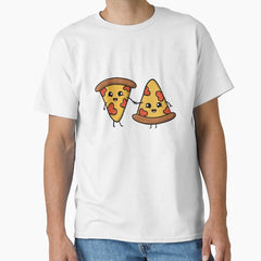 Cute Pizza Lover Couple Pizzas Cartoon Classic T-Shirt
