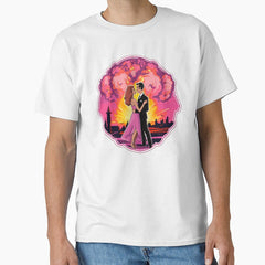 Barbie And Oppenheimer Fallin In Love In Front Of Nuclear Explosion Classic T Shirt