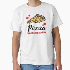 Hawaiian Ham Pineapple Pizza makes me happy Classic T-Shirt