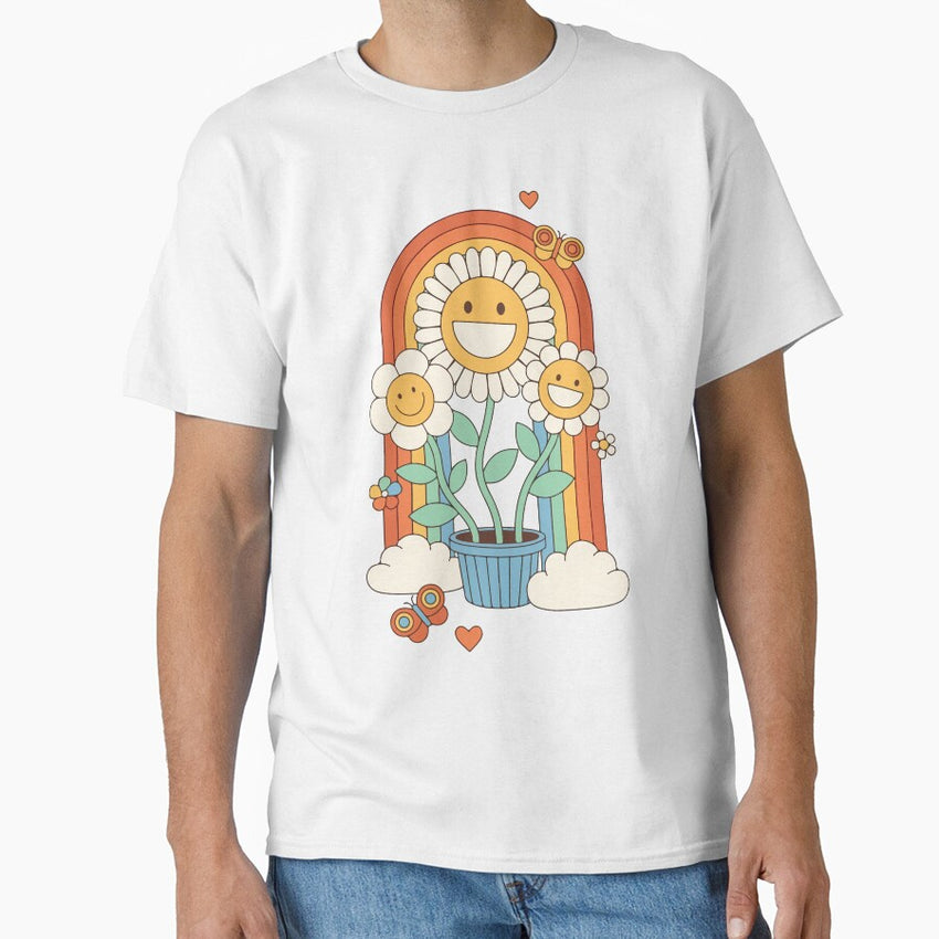 Happy flower retro Classic T-Shirt