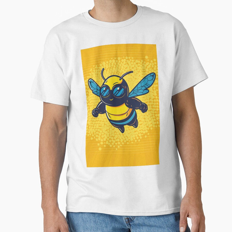 Anthropomorphic Superhero Bee in Vibrant Colors Classic T-Shirt